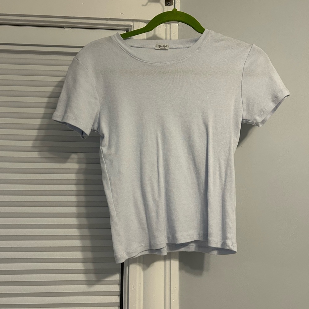 brandy melville light blue baby tee